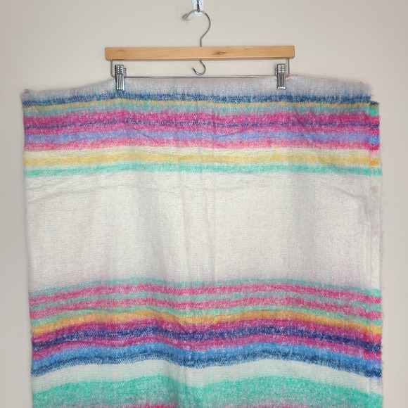 Free People Skye Stripe Fringe Throw Blanket 50" x 60" Cozy Boho Decor - Picture 4 of 7